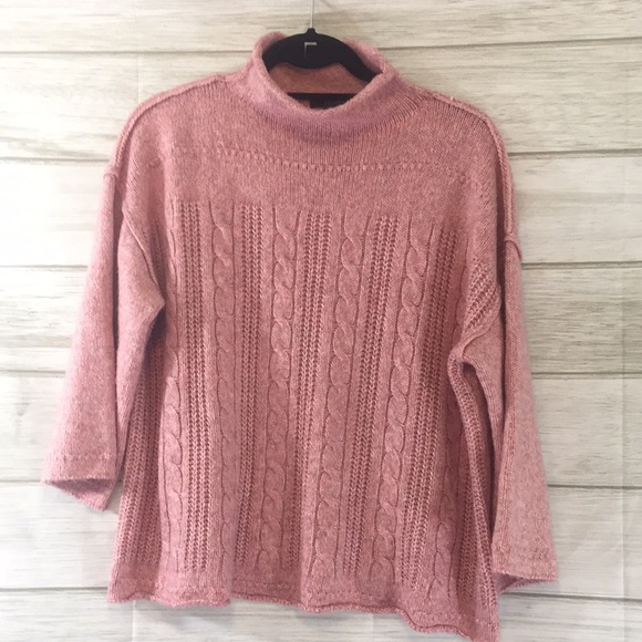 A.N.A. Pink Cable knit Mock Neck Sweater XL - Picture 14 of 14